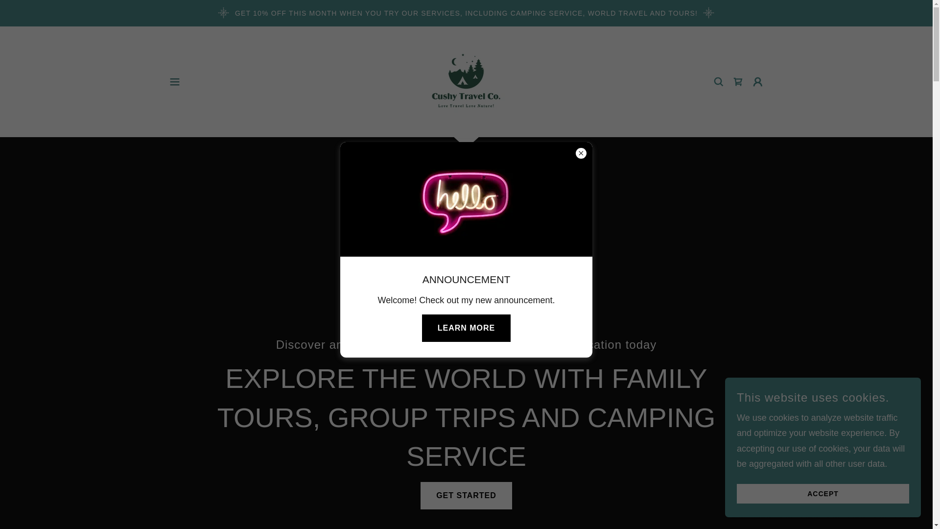 website screenshot of https://cushytraveltour.com/
