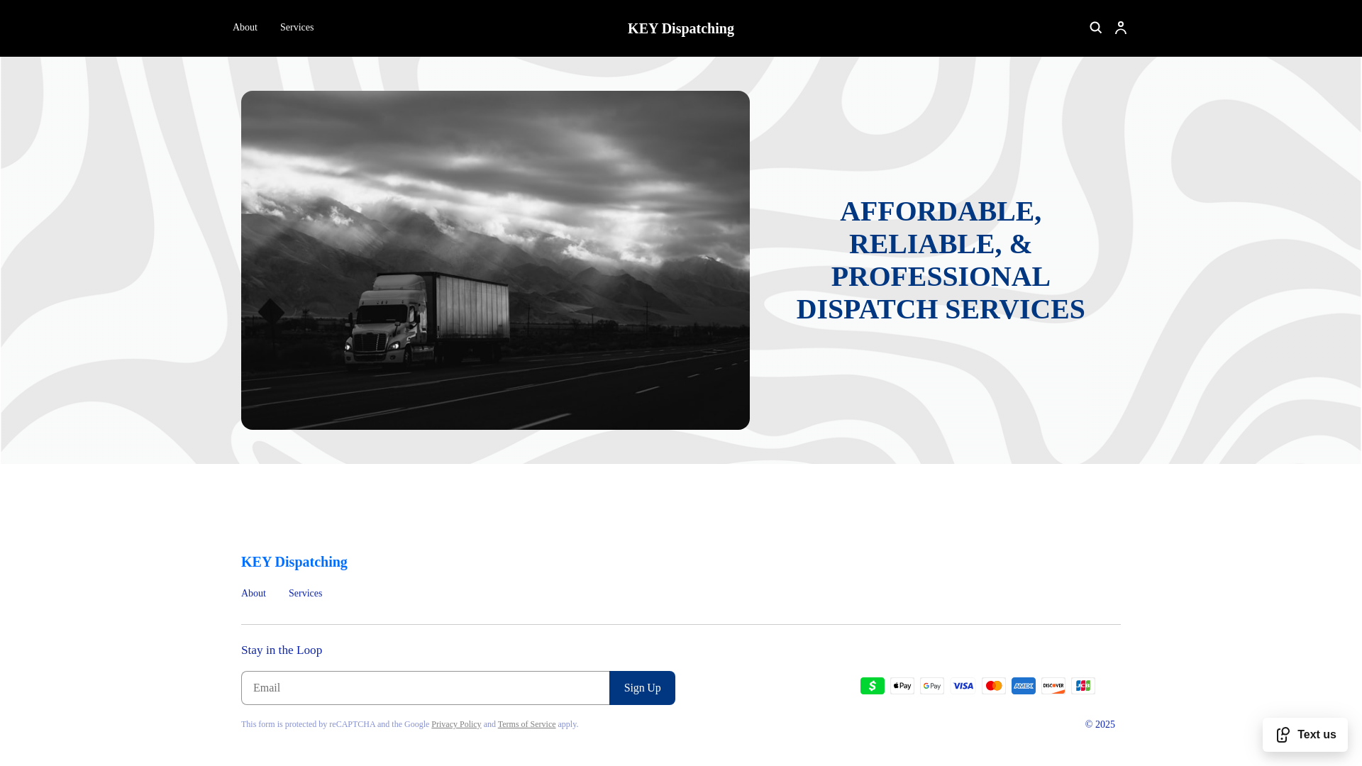 website screenshot of https://keydispatchingllc.com/