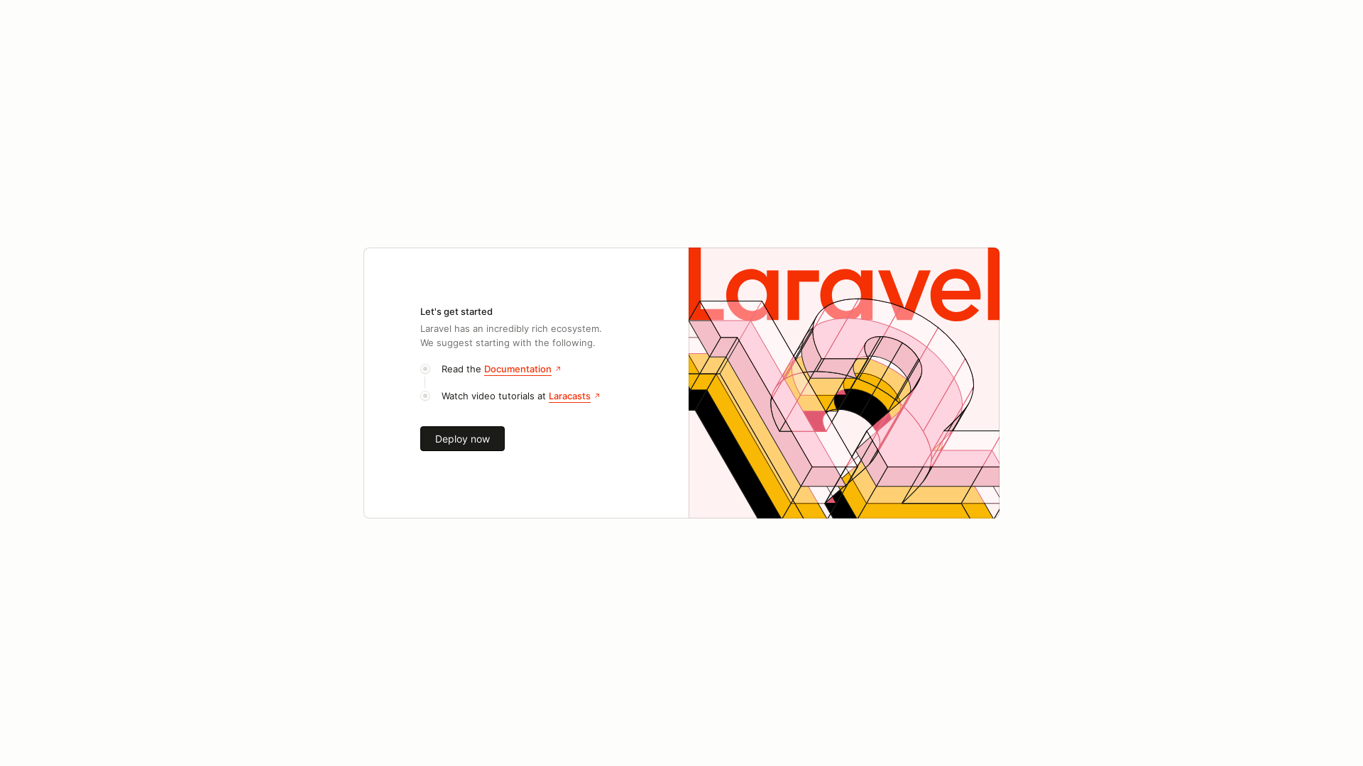 website screenshot of https://laravel-1qpf1.sevalladev.app