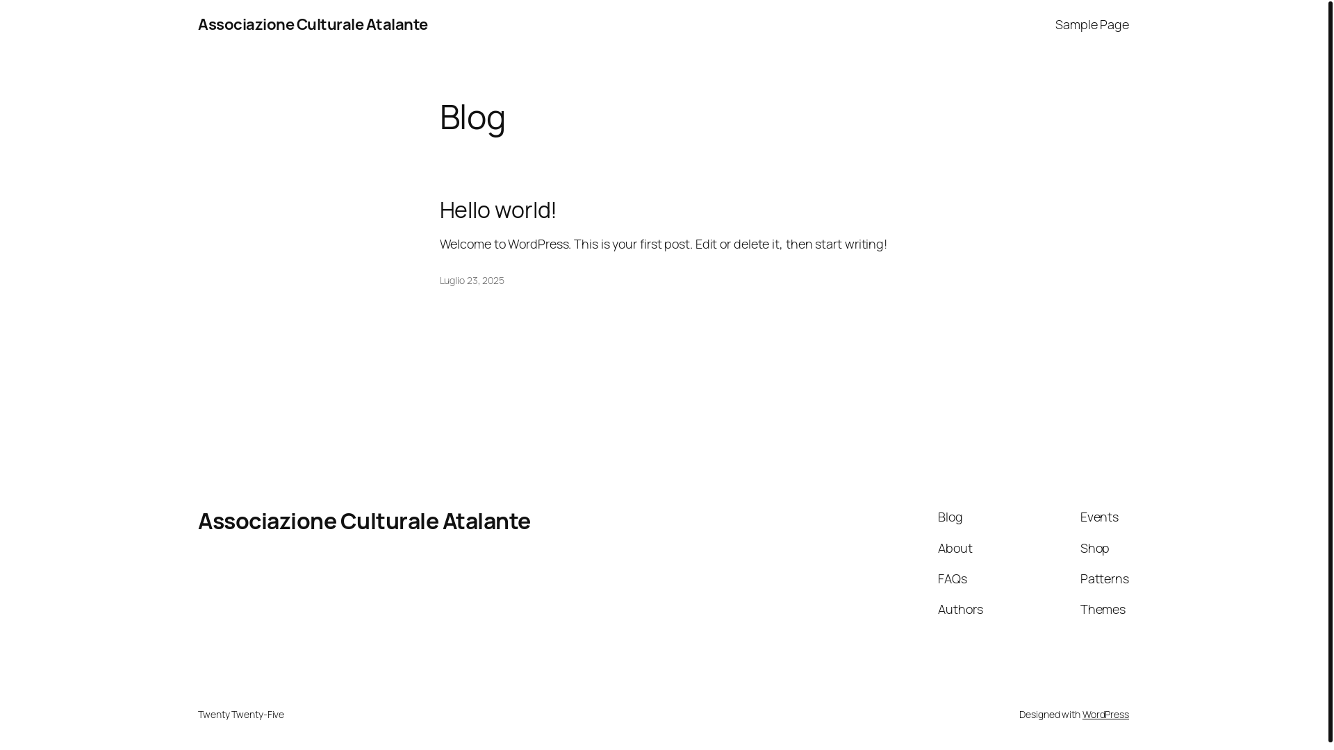 website screenshot of https://associazioneatalante.it/
