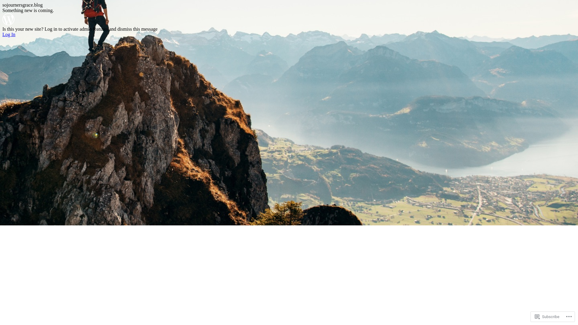 website screenshot of https://sojournersgrace.blog/