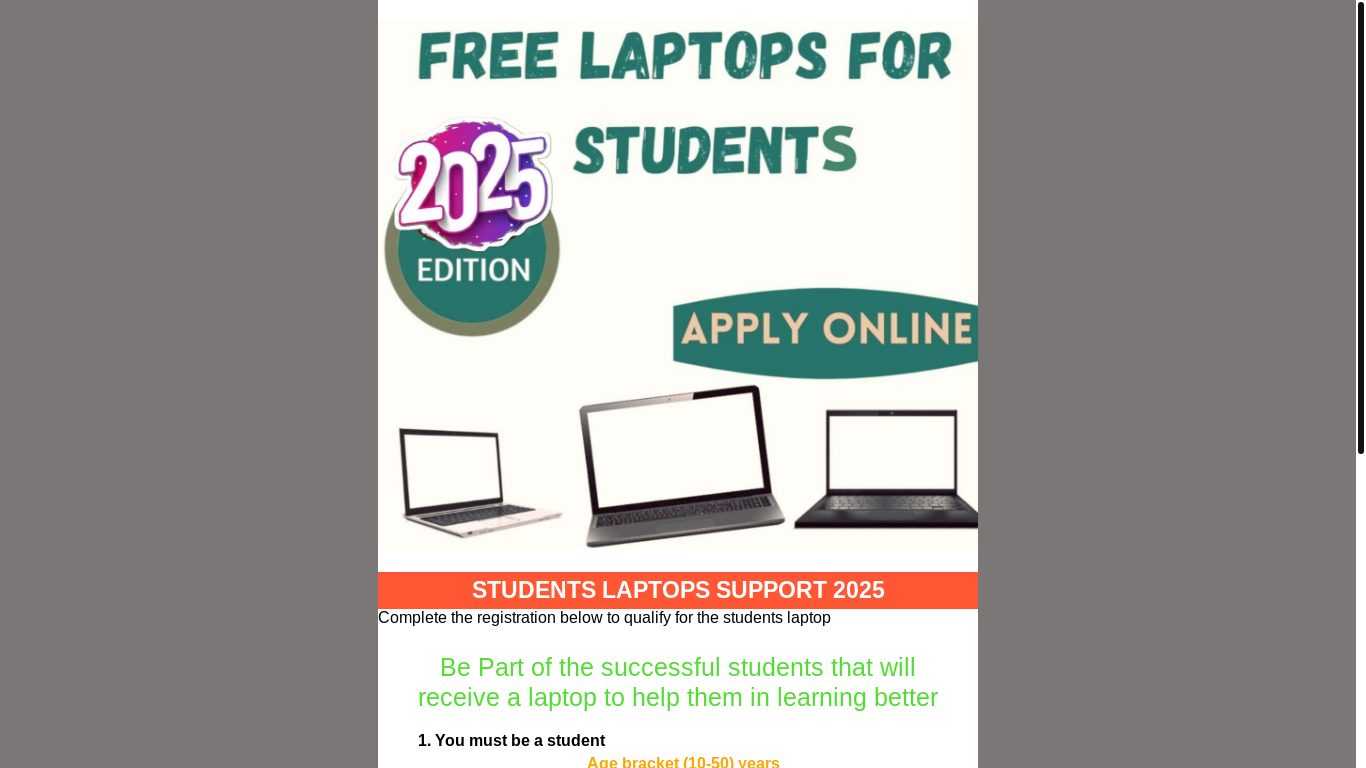 website screenshot of https://lry.ke/Students-FREE-LAPTOP