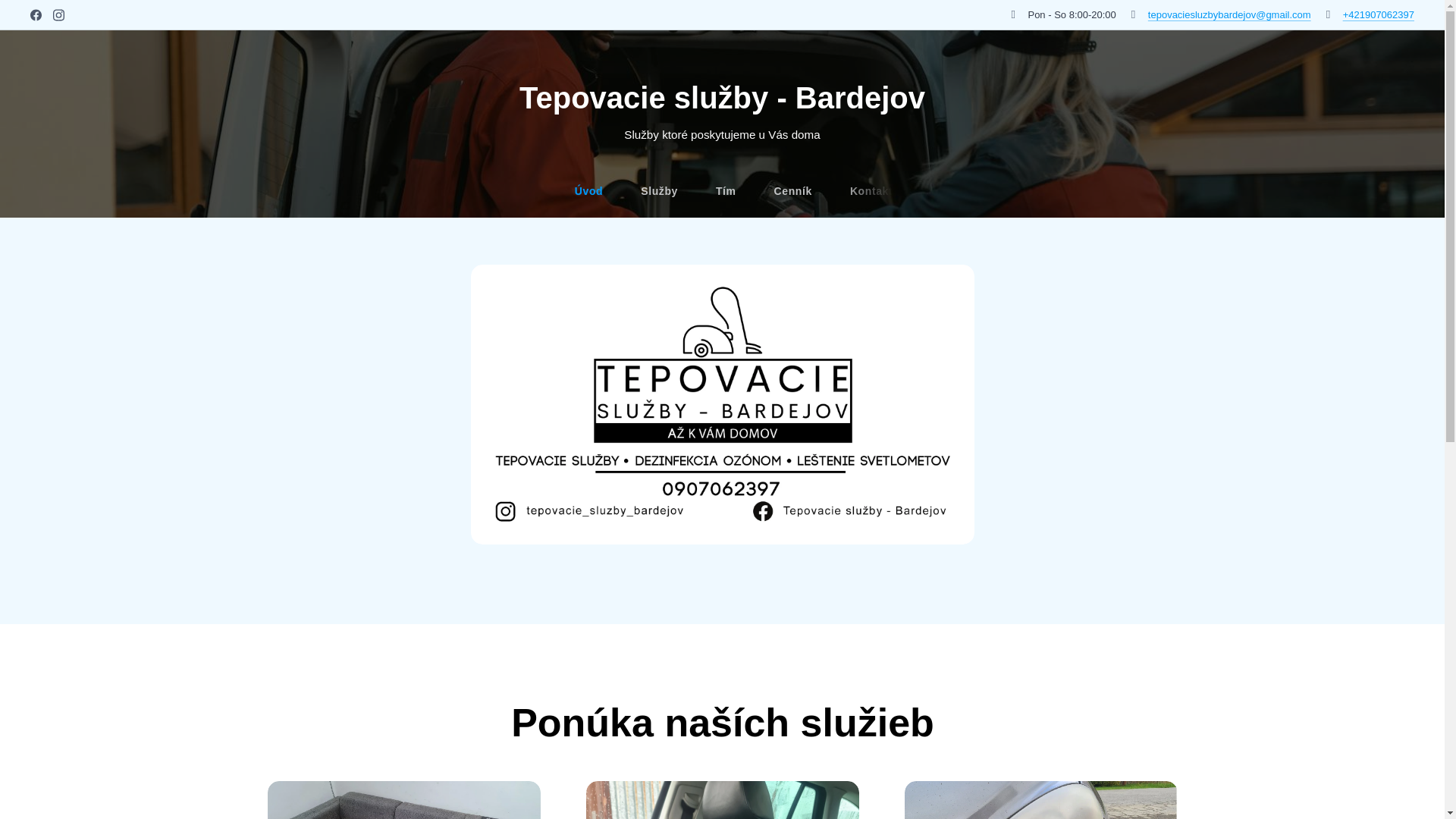 website screenshot of https://tepovaciesluzbybardejov.sk/
