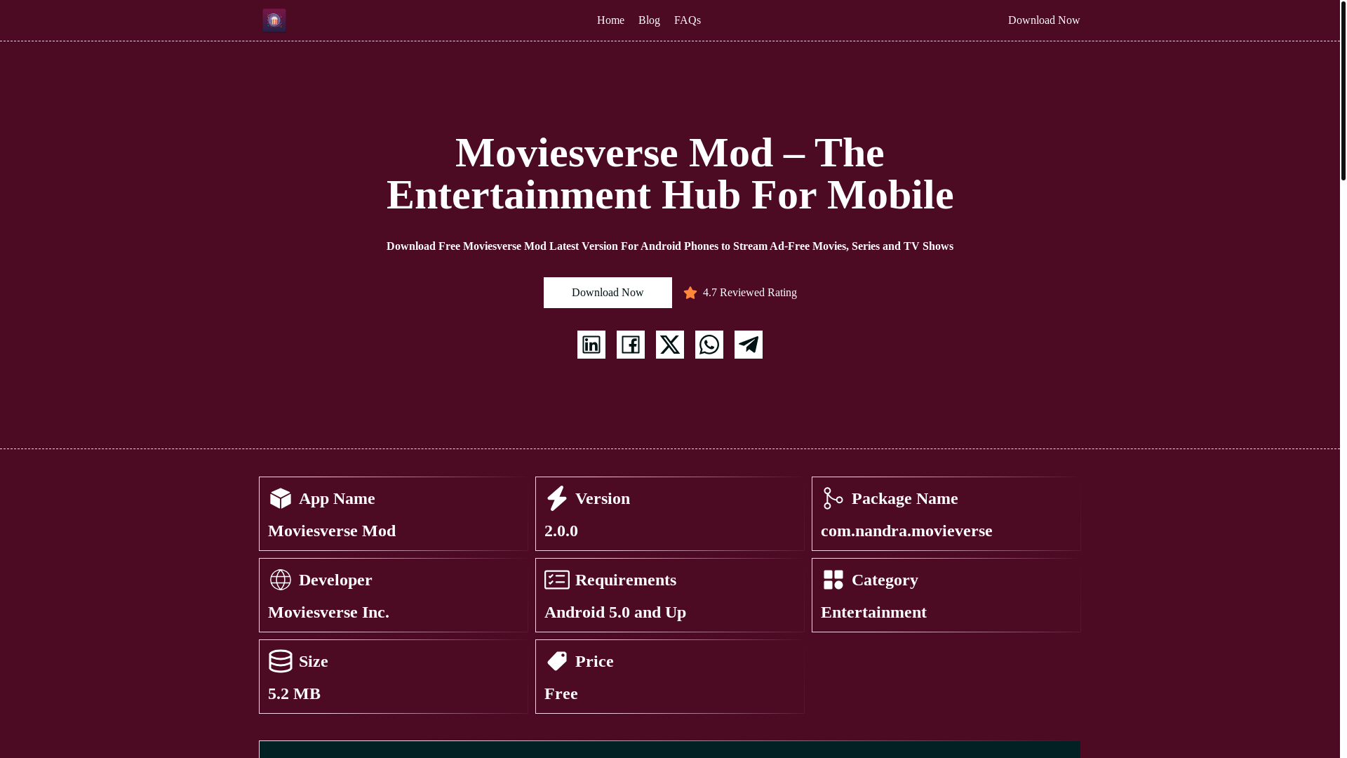 website screenshot of https://moviesverse-mod-apk.pages.dev/