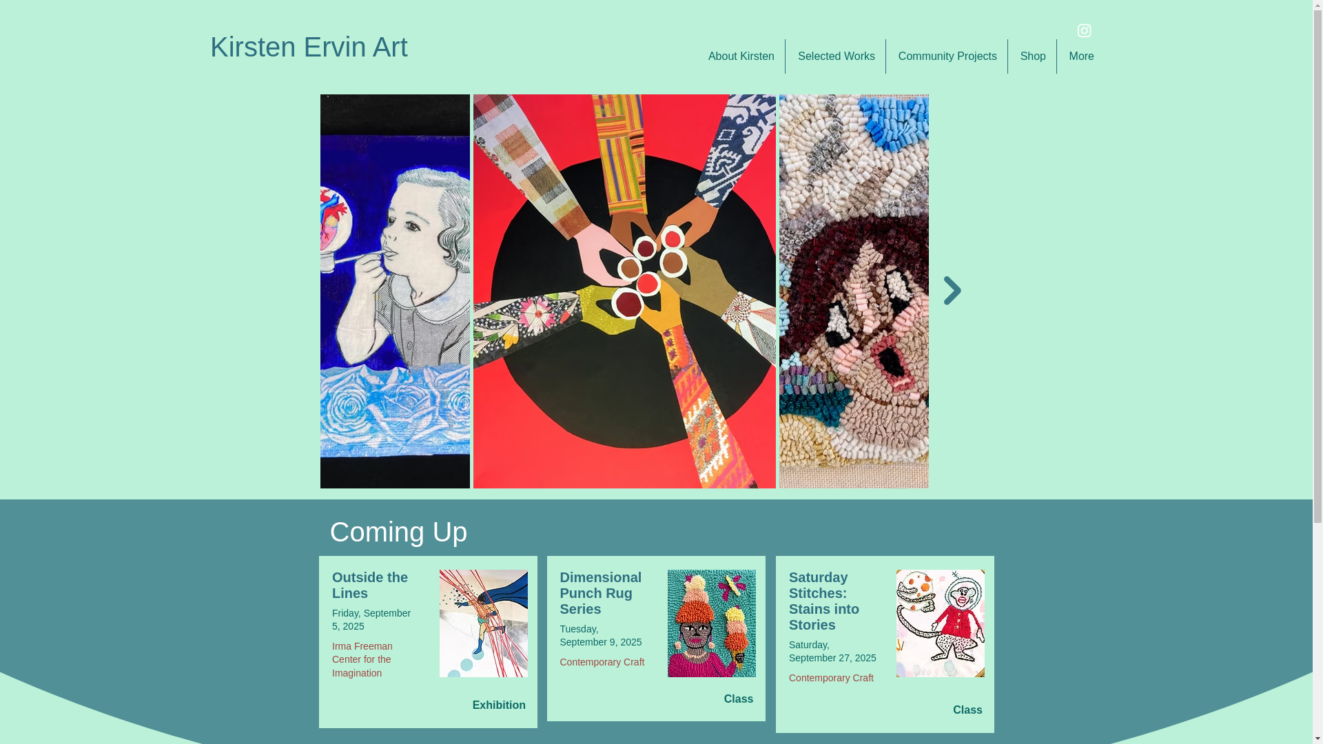 website screenshot of https://kirstenervinart.com/