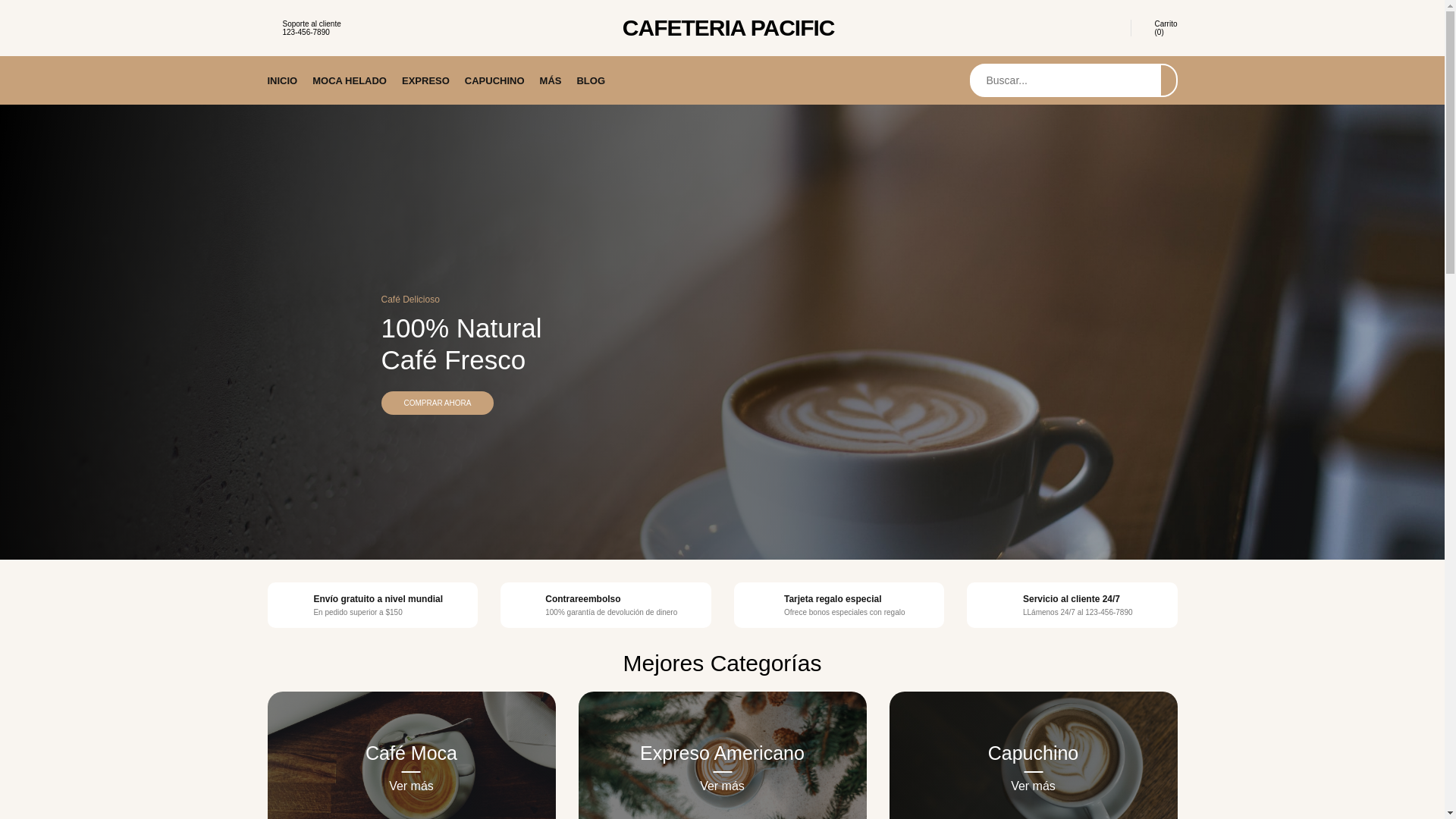 website screenshot of https://cafeteriapacific.online/