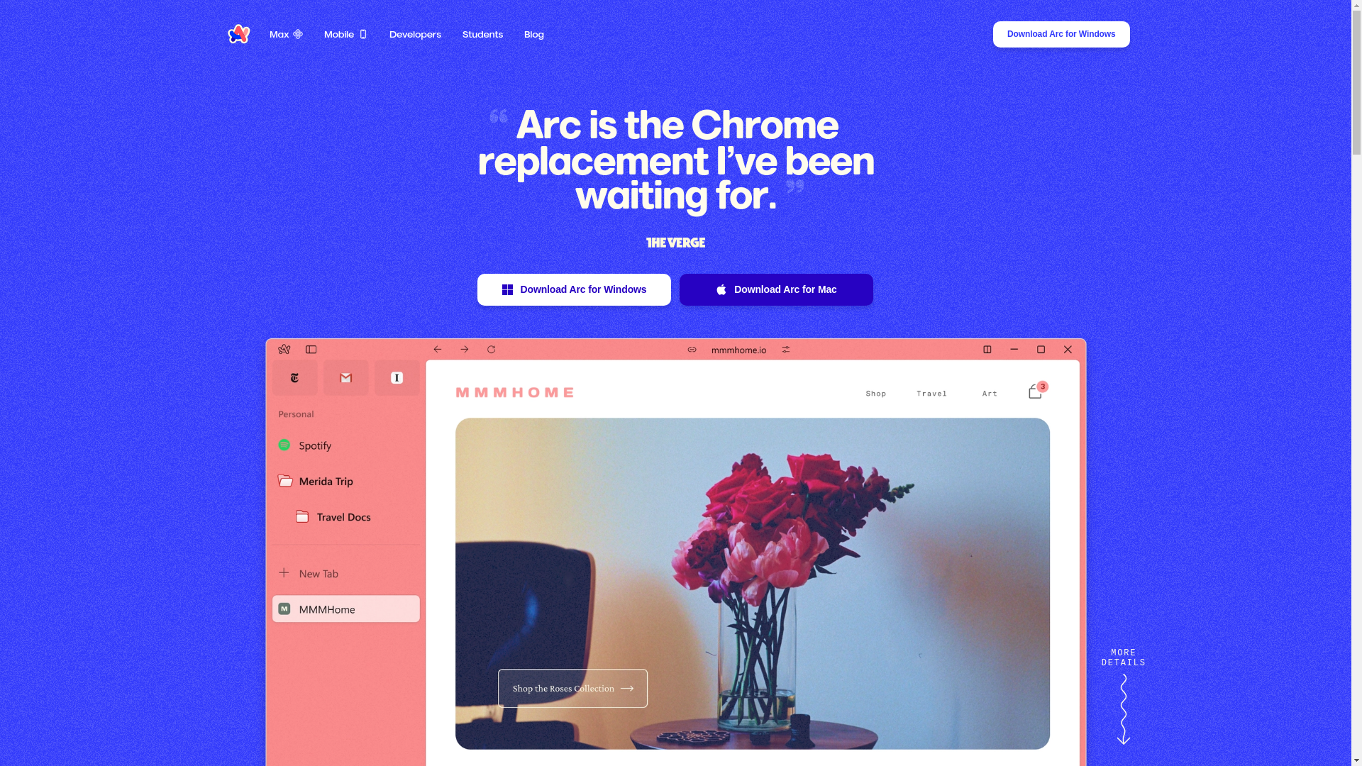website screenshot of https://arc.net