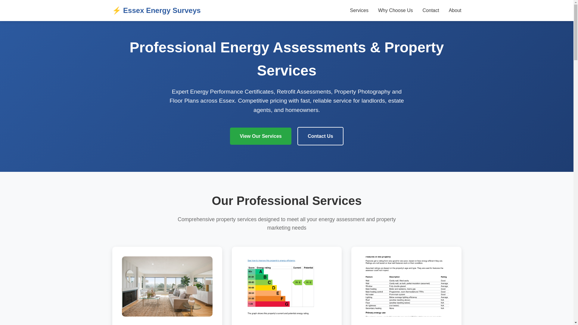 website screenshot of https://essex-energysurveys.com/