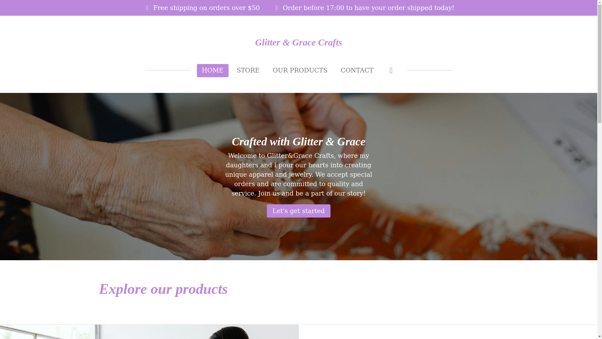 website screenshot of https://glitterandgracecrafts.com/