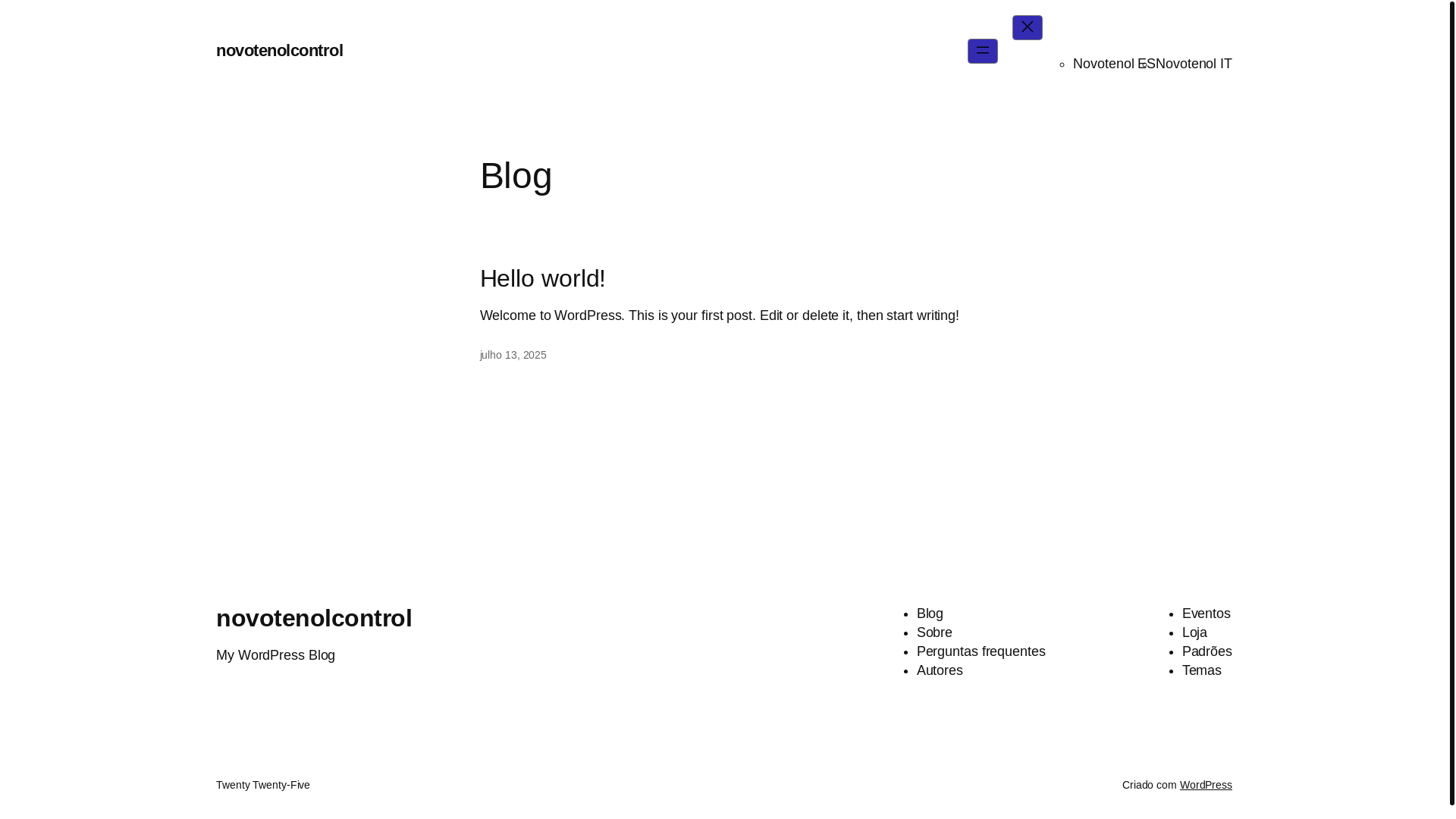 website screenshot of https://novotenolcontrol.com/