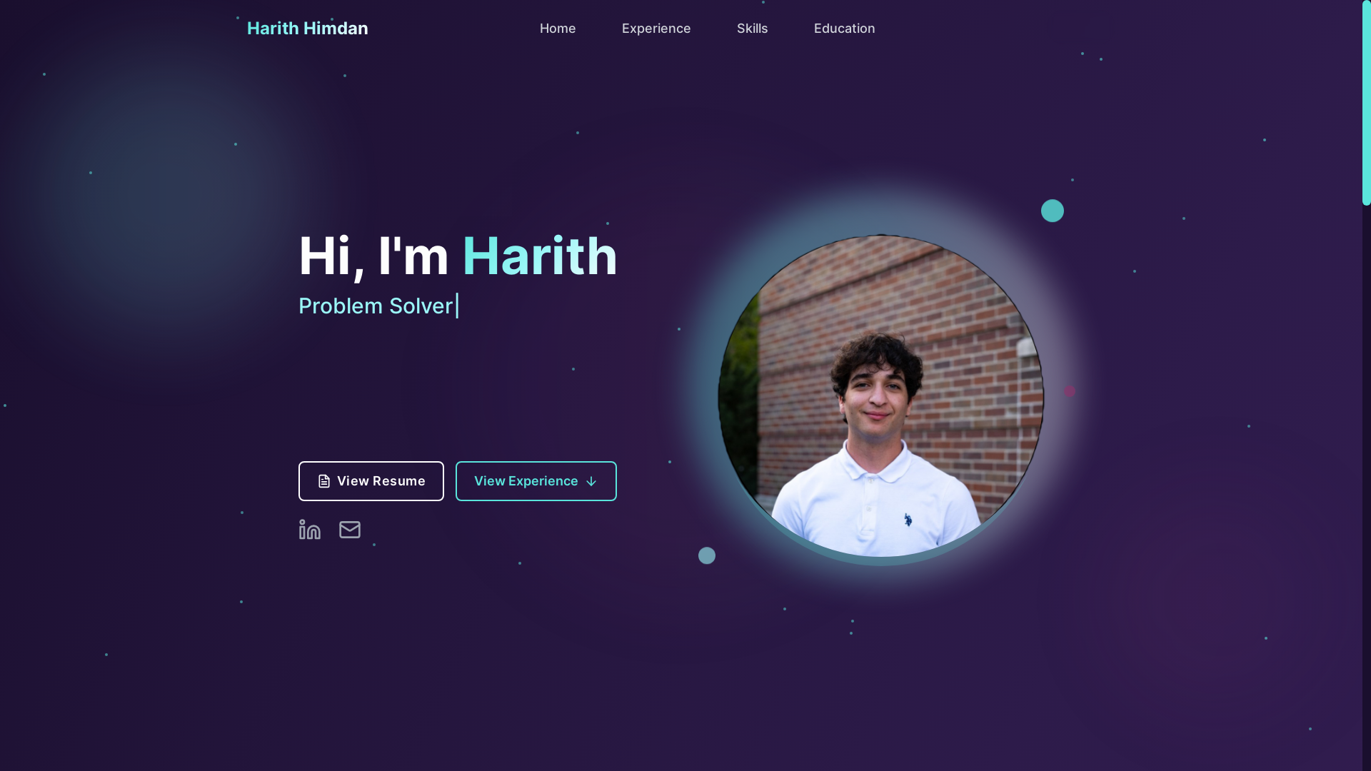 website screenshot of https://harithhimdan.com/