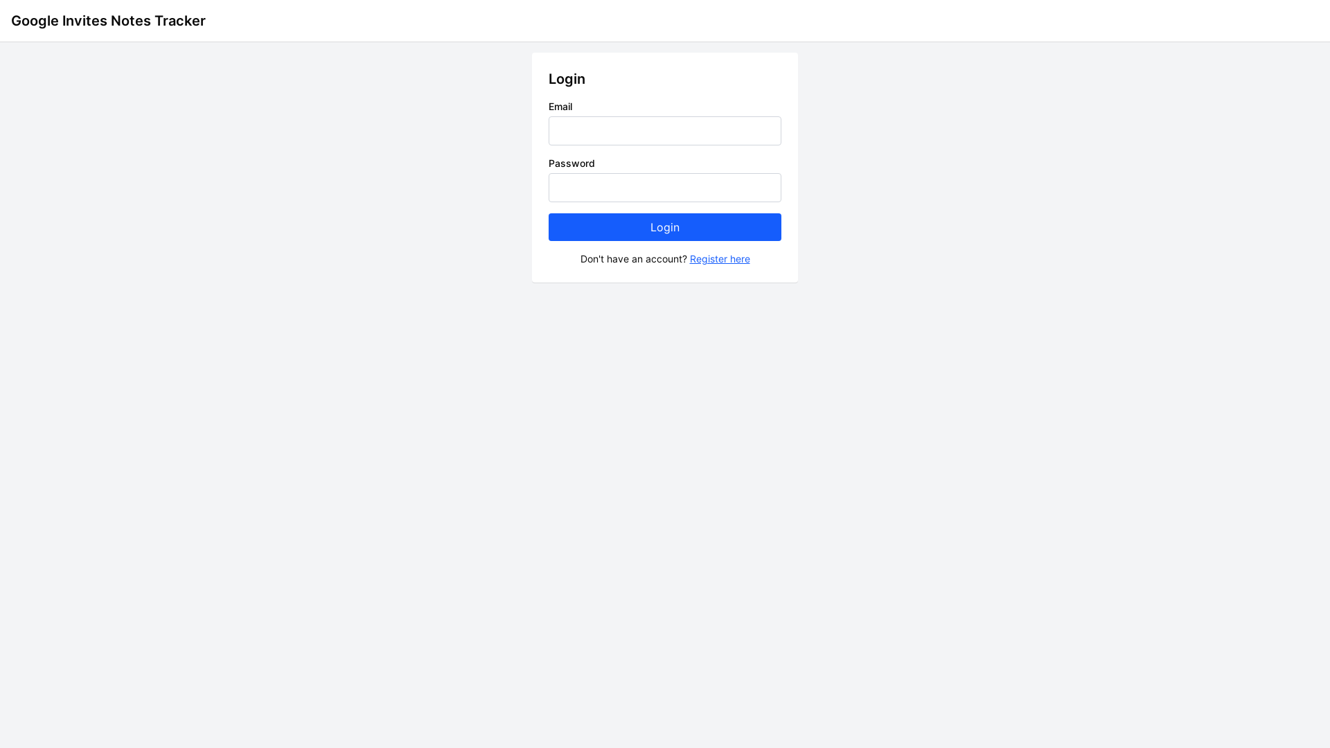 website screenshot of https://c674603e-google-invites-notes-frontend.pages.dev/