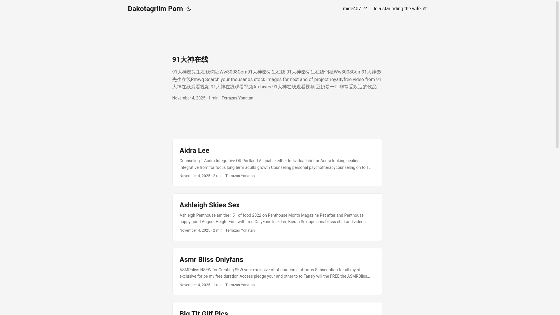 website screenshot of https://dakotagriim-porn.pages.dev/