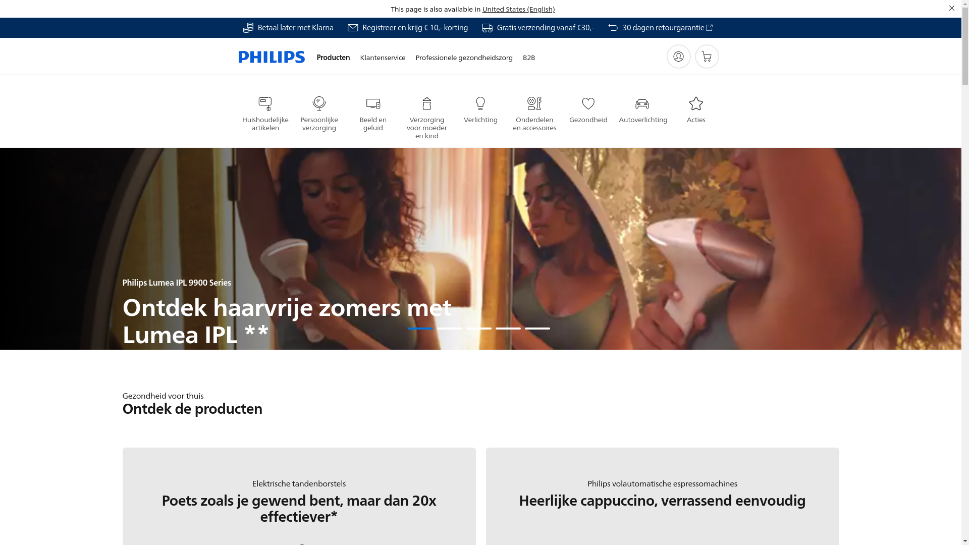 website screenshot of https://www.philips.nl/