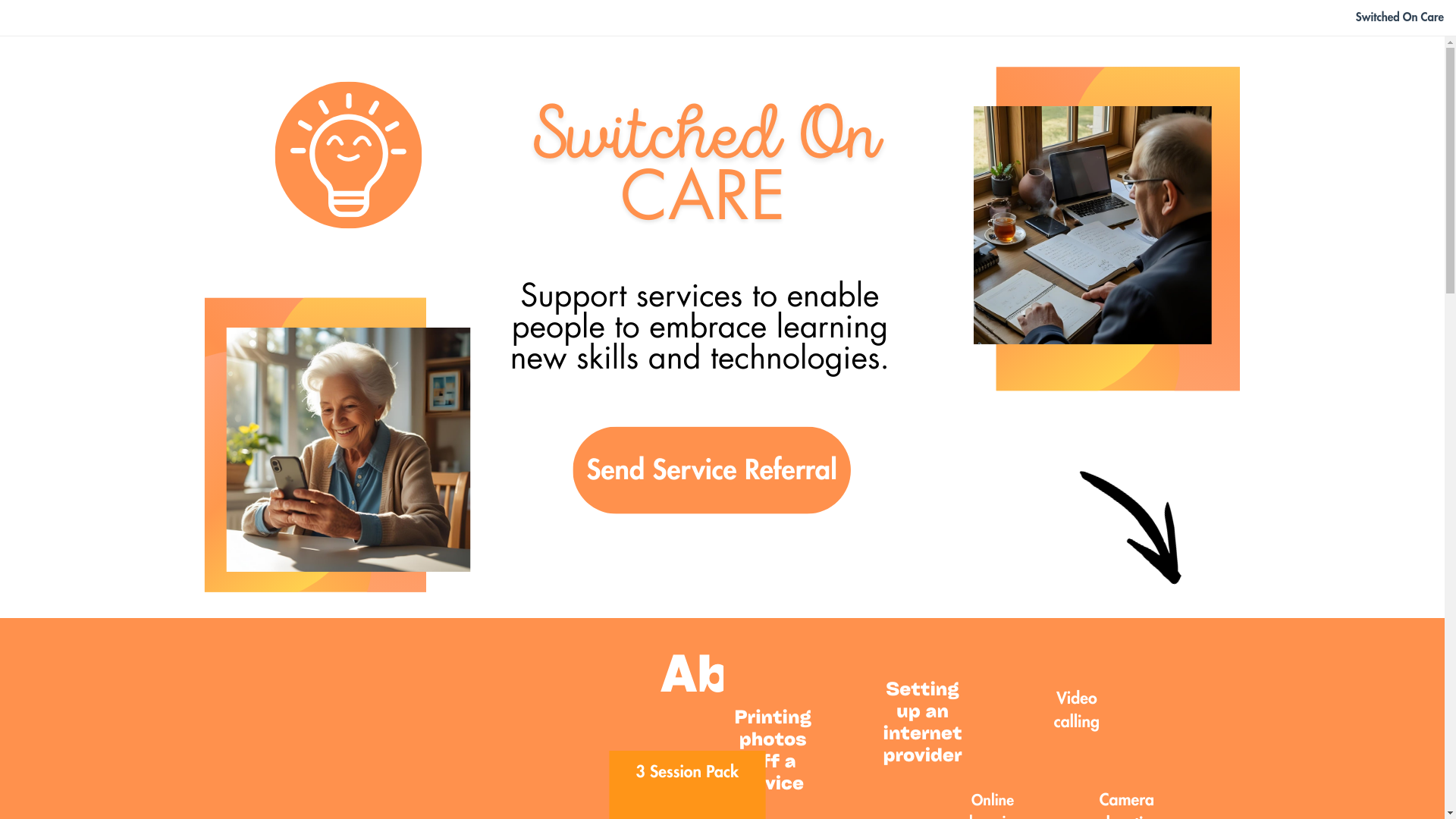 website screenshot of https://switchedoncare.org/