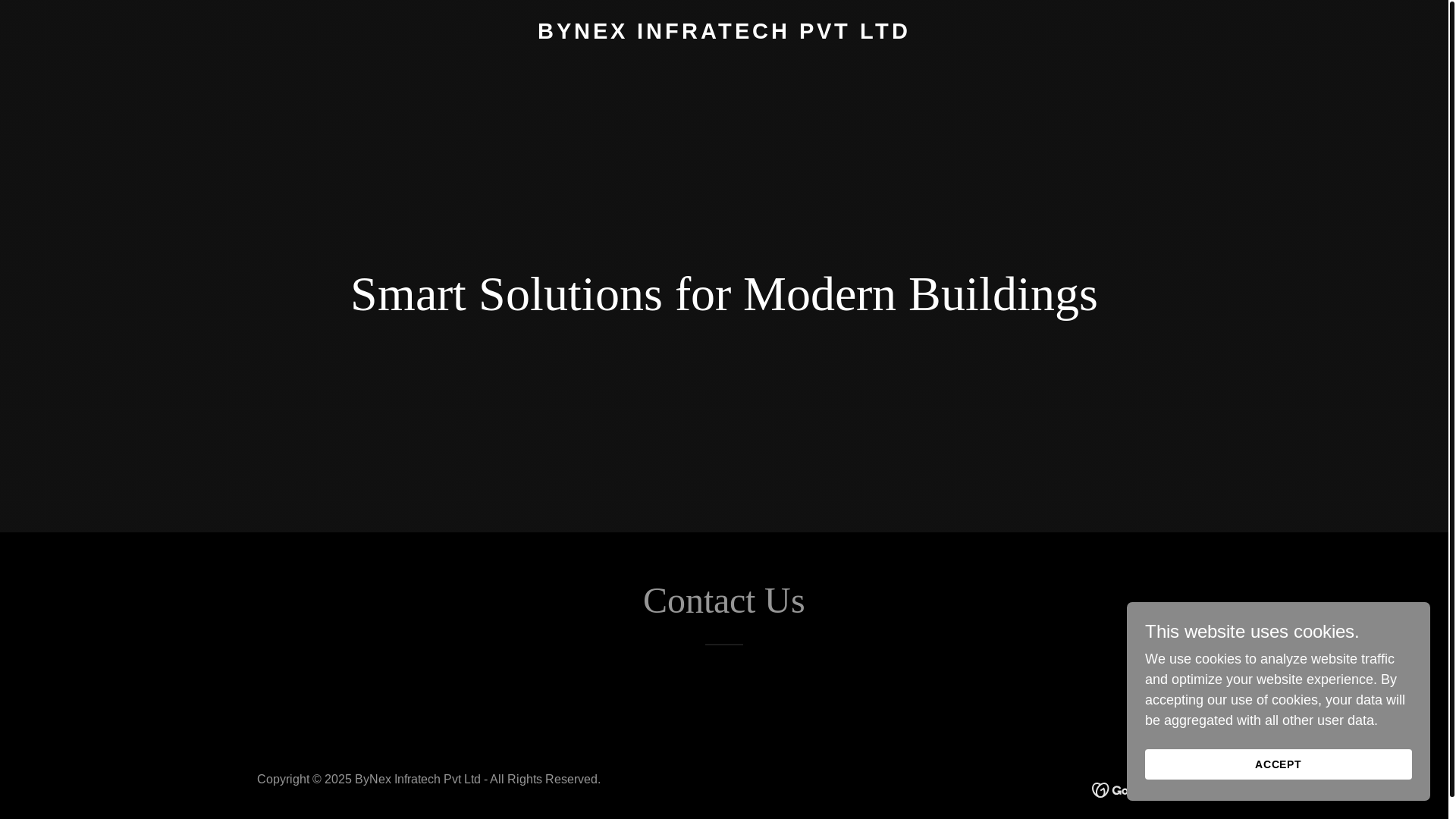 website screenshot of https://bynexinfratech.com/