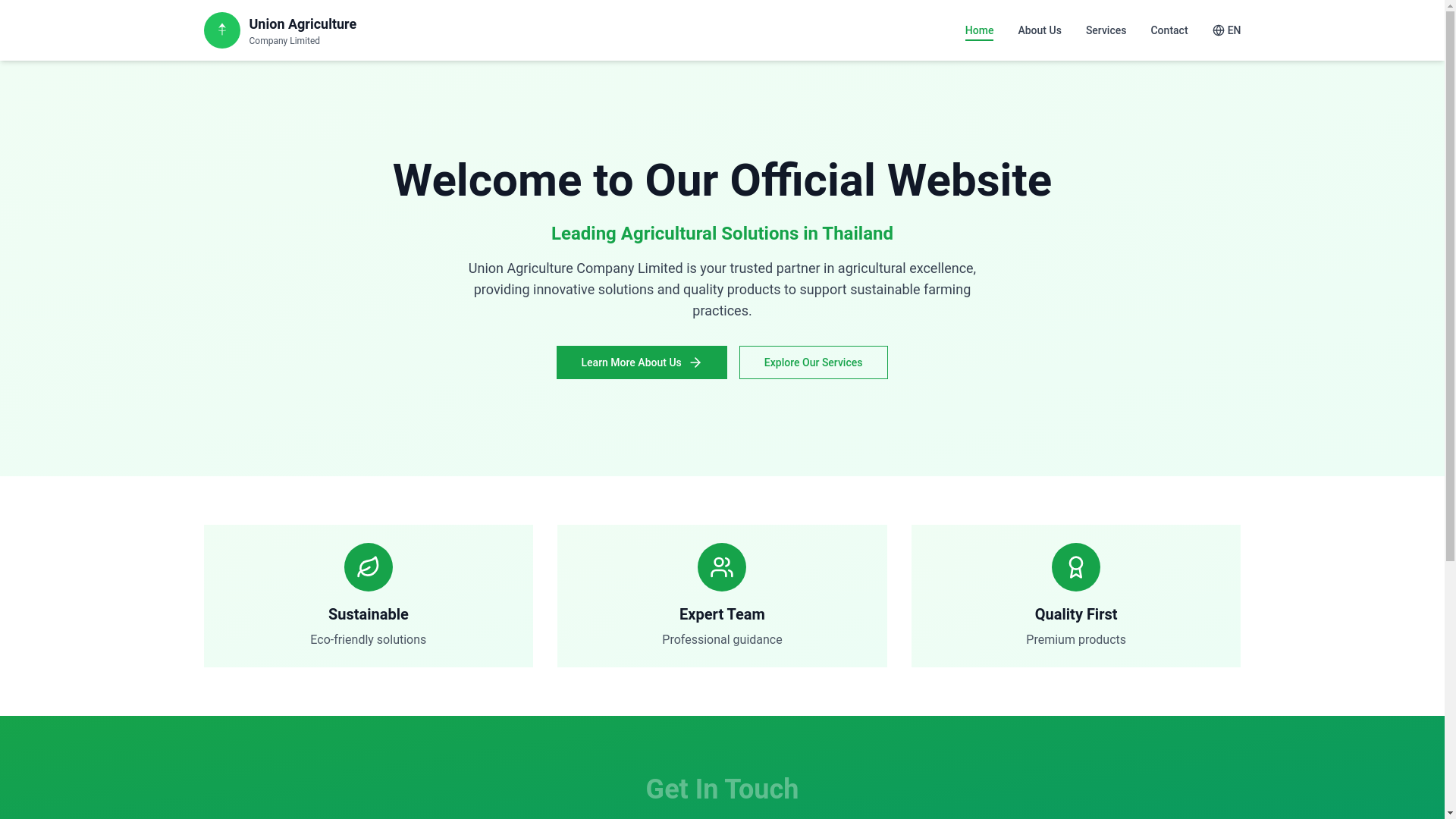 website screenshot of https://unionagriculture.asia/