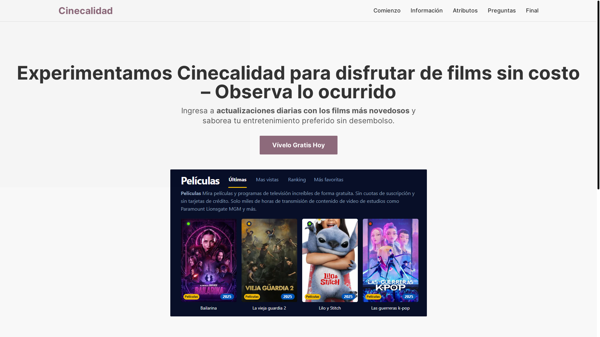 website screenshot of https://cinecalidad-f1es.pages.dev/