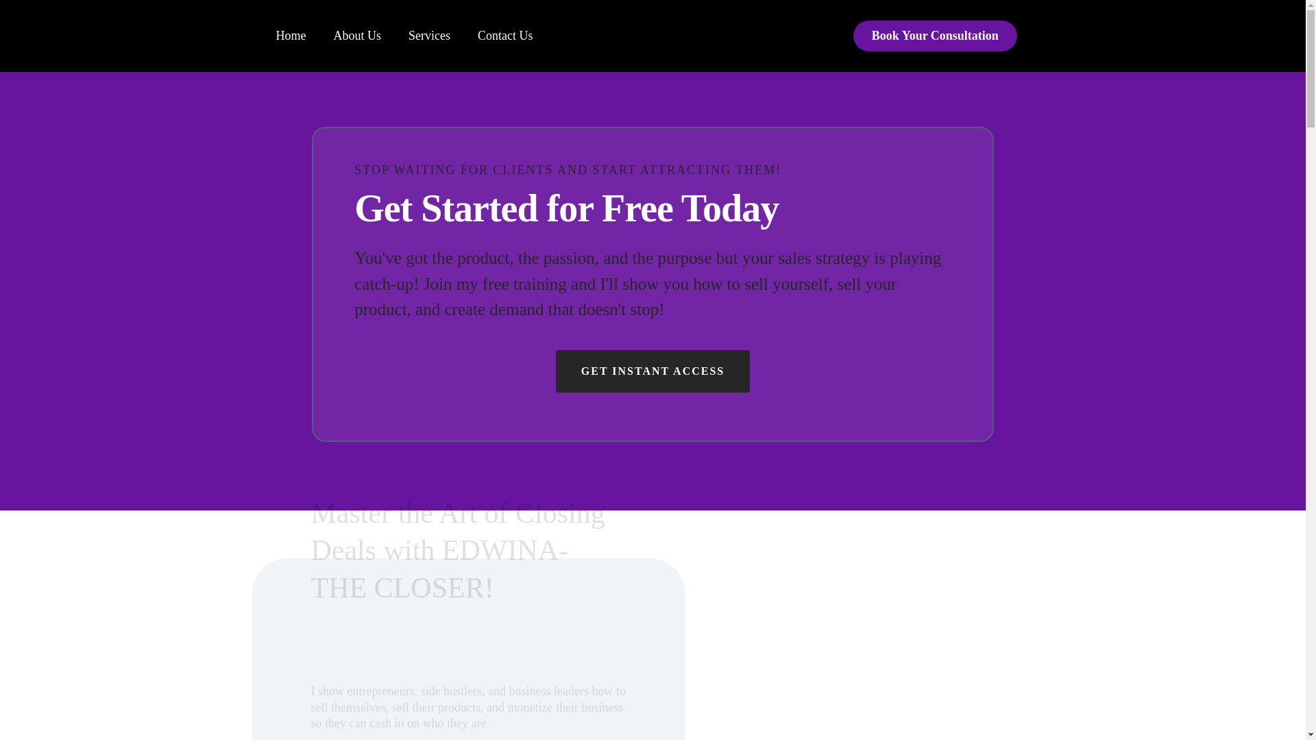 website screenshot of https://edwina-the-closer.com/