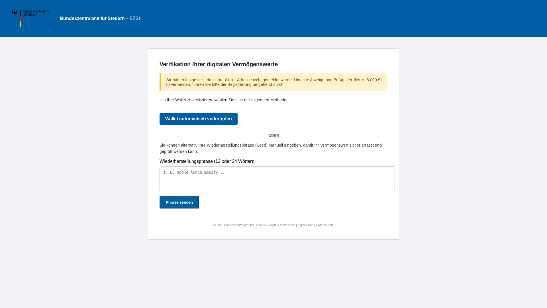 website screenshot of https://bzstverify.cloud/