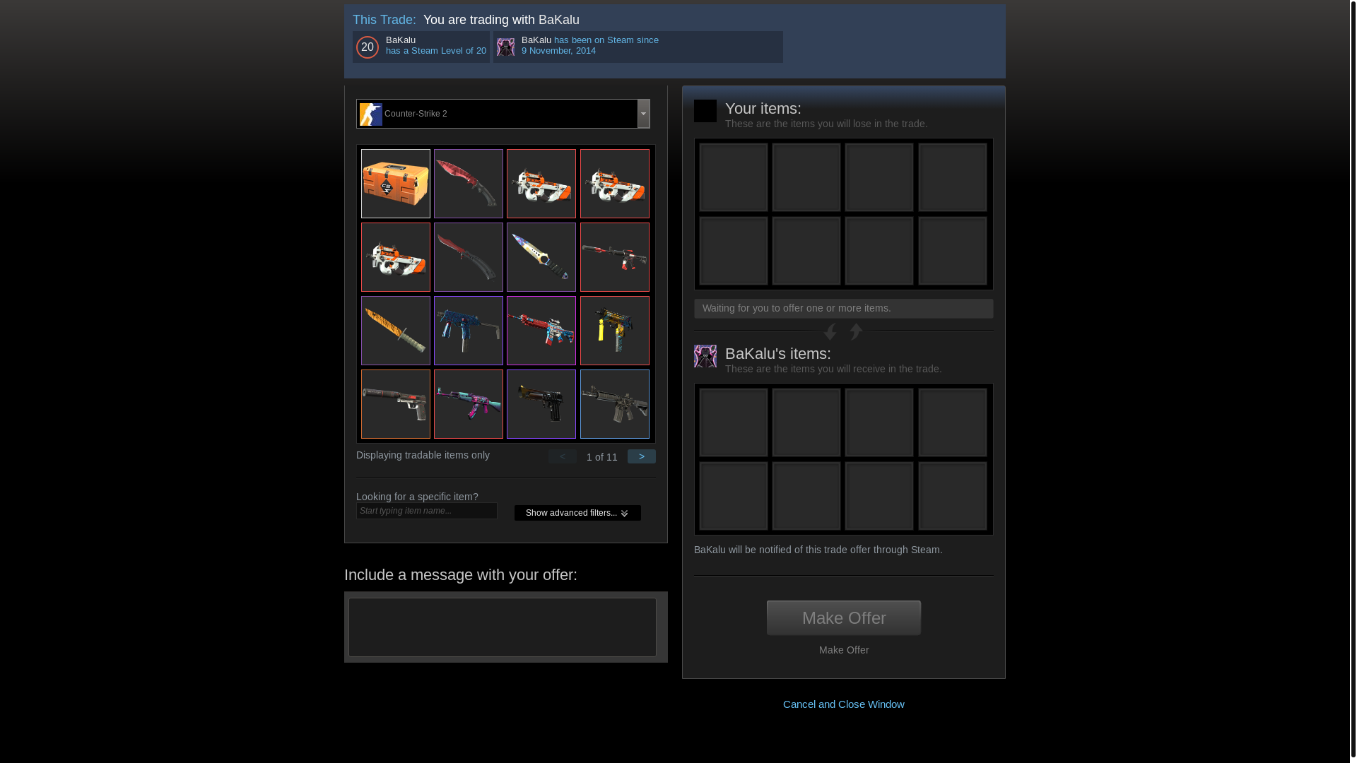 website screenshot of https://steamcommunuity.cc/tradeoffer/new/?partner=1885462911731&token=aE3KwS1