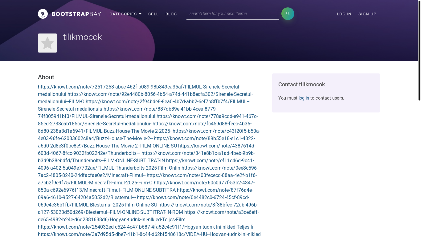 website screenshot of https://bootstrapbay.com/user/tilikmocok