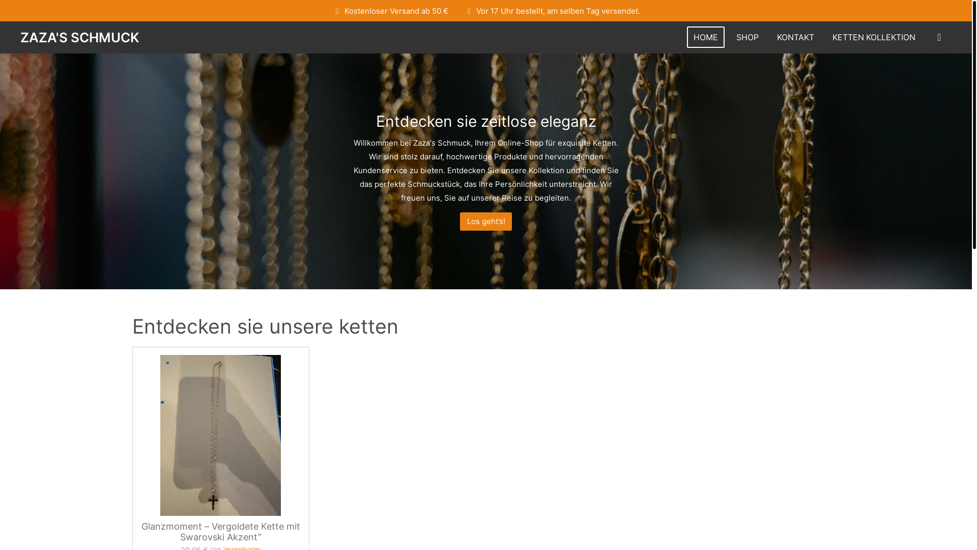 website screenshot of https://zazasschmuck.de/