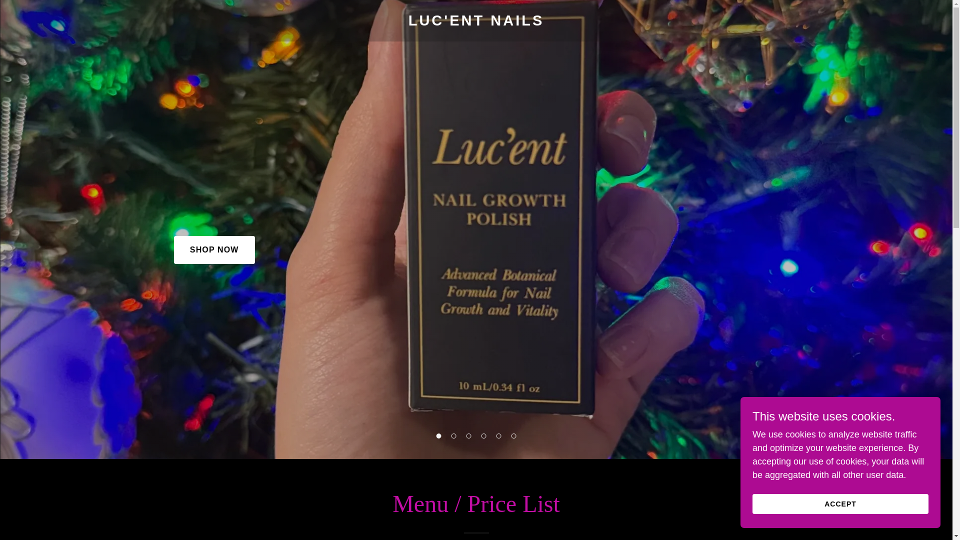 website screenshot of https://lucent-nails.com/