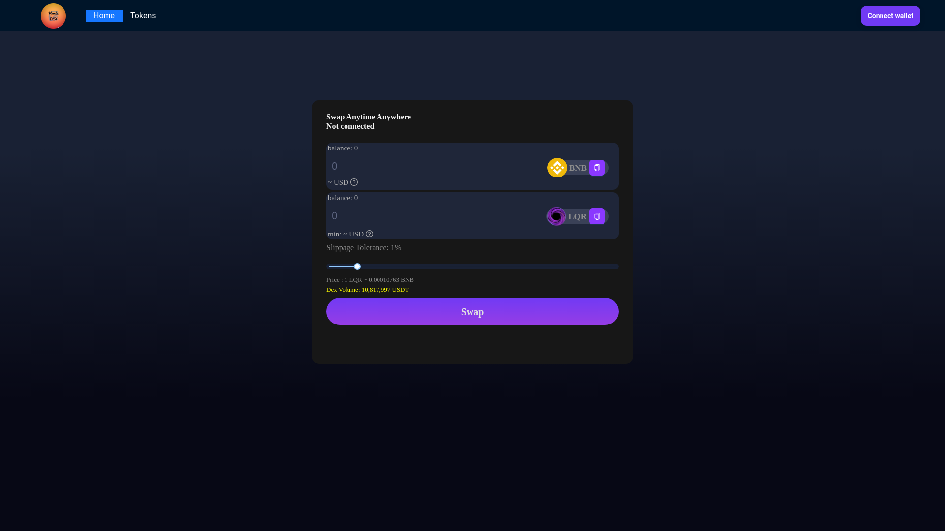 website screenshot of https://laqira-hamta-dex.pages.dev/