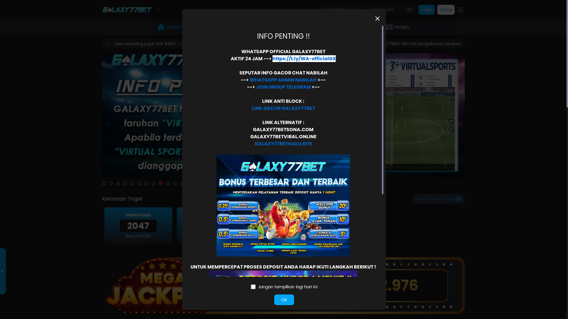 website screenshot of https://galaxy77betlist.com/