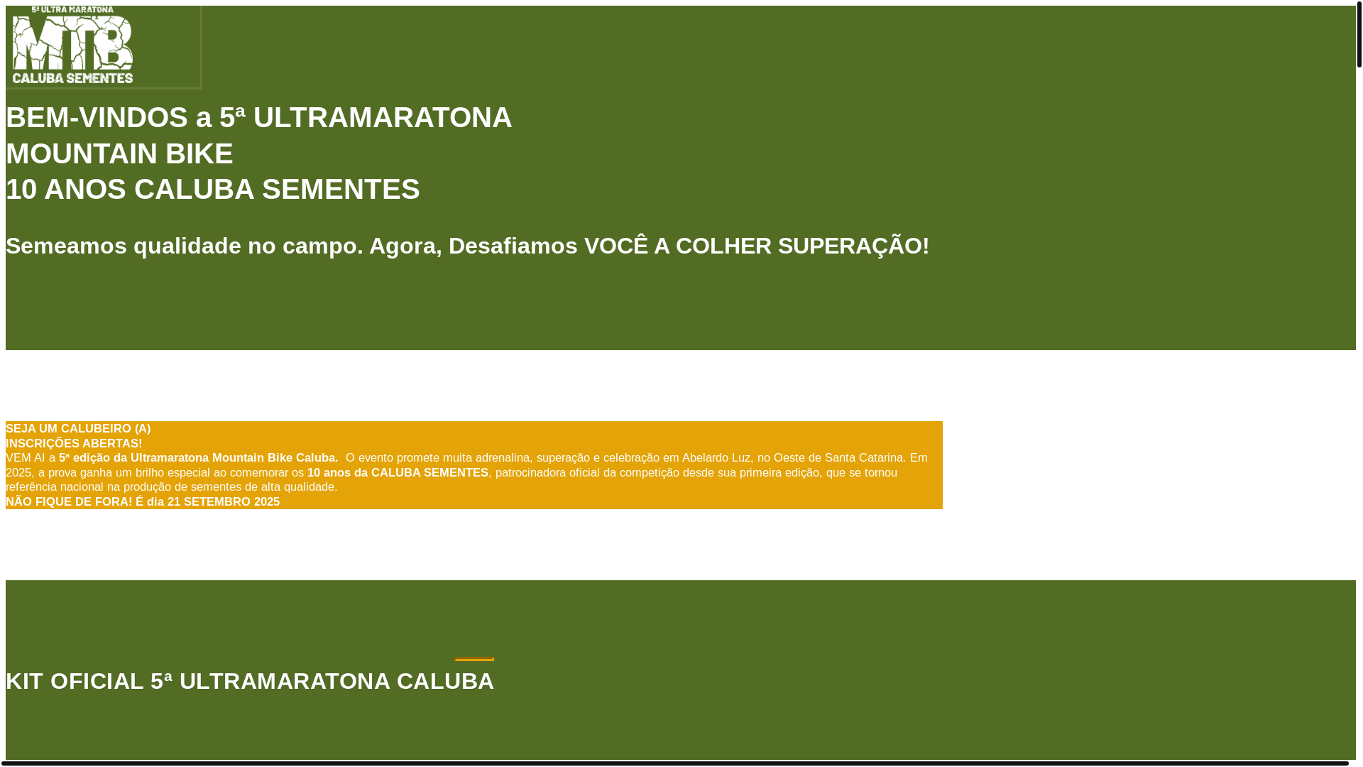 website screenshot of https://ultramtbcaluba.com.br/