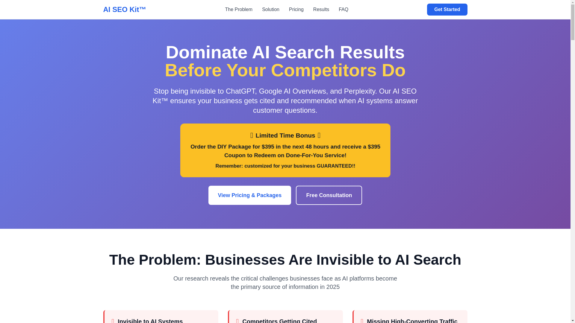 website screenshot of https://theaiseokit.com/