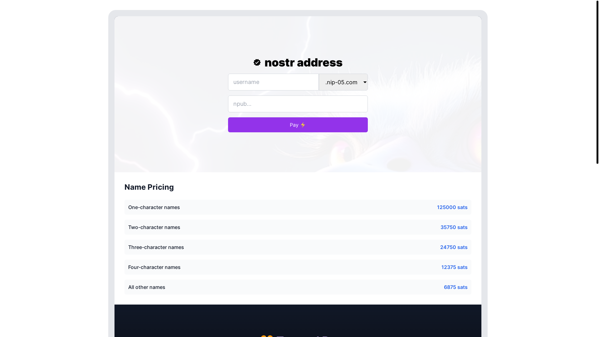 website screenshot of https://nostr.lol/