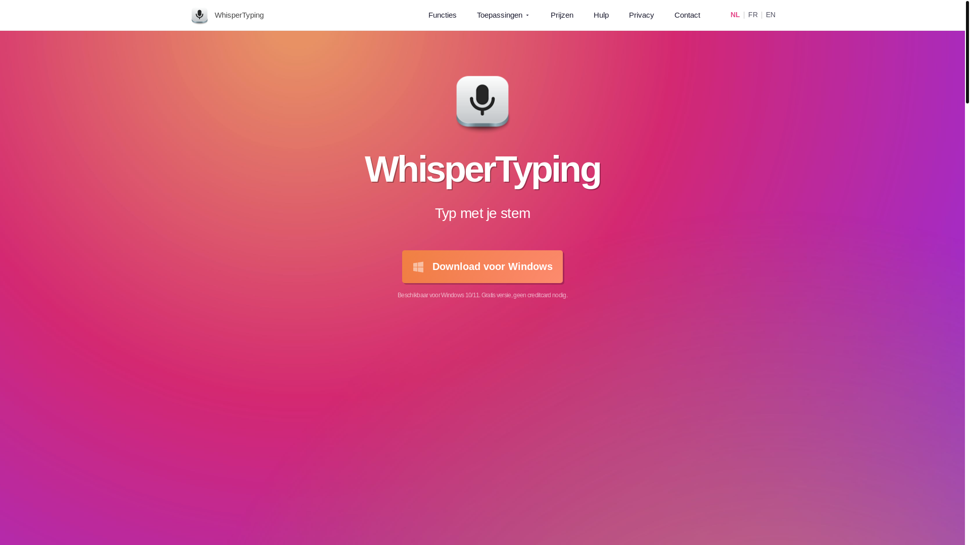 website screenshot of https://whispertyping-belgium.pages.dev/