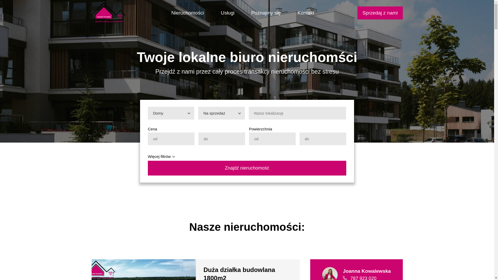 website screenshot of https://nieruchomosci-royalinvest.pl/