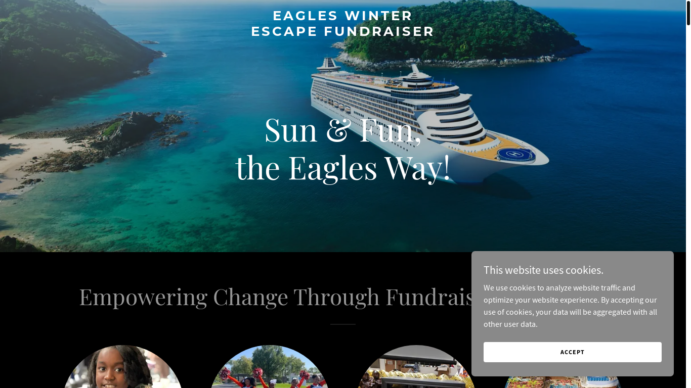 website screenshot of https://eagleswinterescape.com/