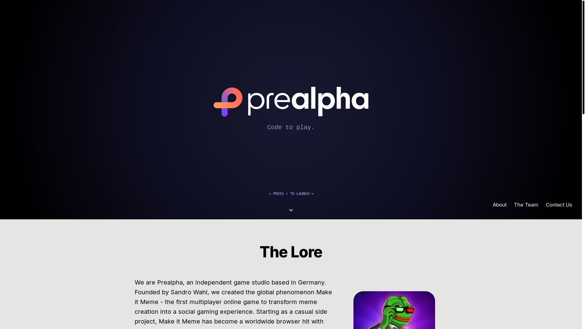 website screenshot of https://prealpha-web.pages.dev/
