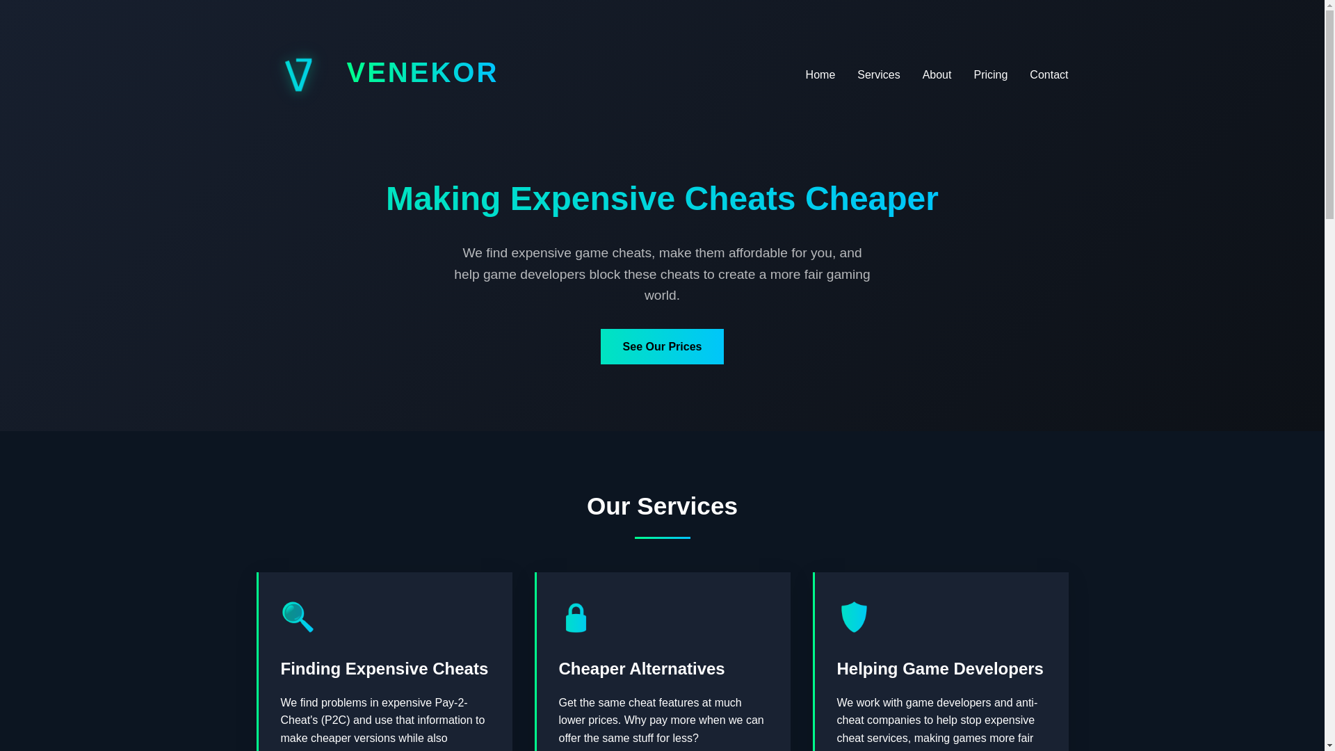 website screenshot of https://venekor.com/