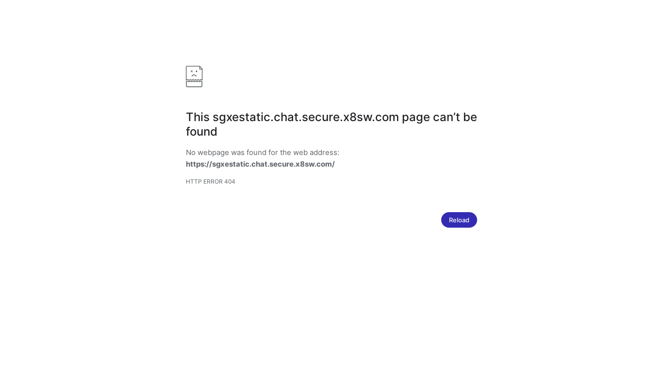 website screenshot of https://sgxestatic.chat.secure.x8sw.com/