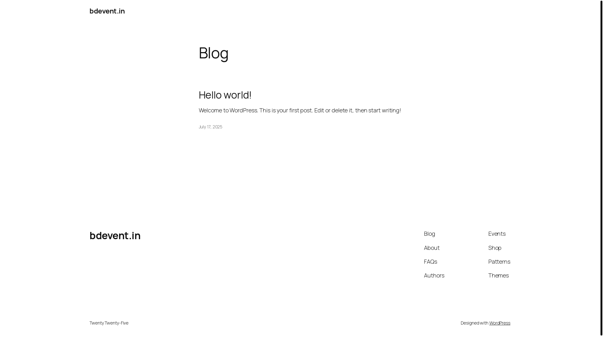 website screenshot of https://bdevent.in/