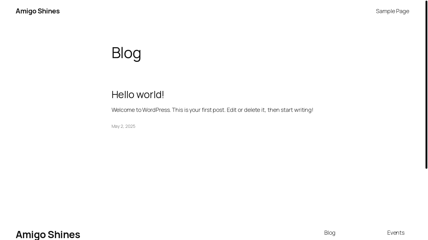 website screenshot of https://amigoshines.com/