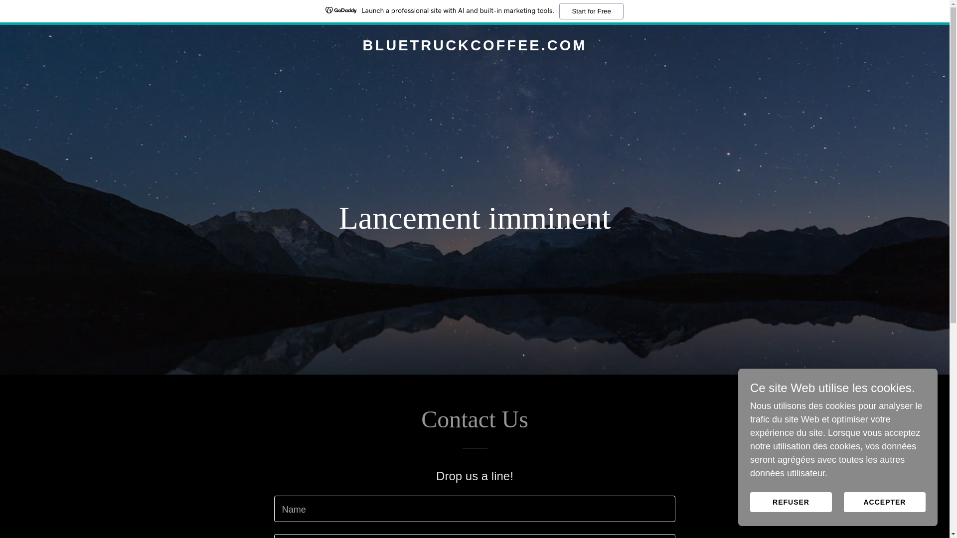 website screenshot of https://bluetruckcoffee.com/