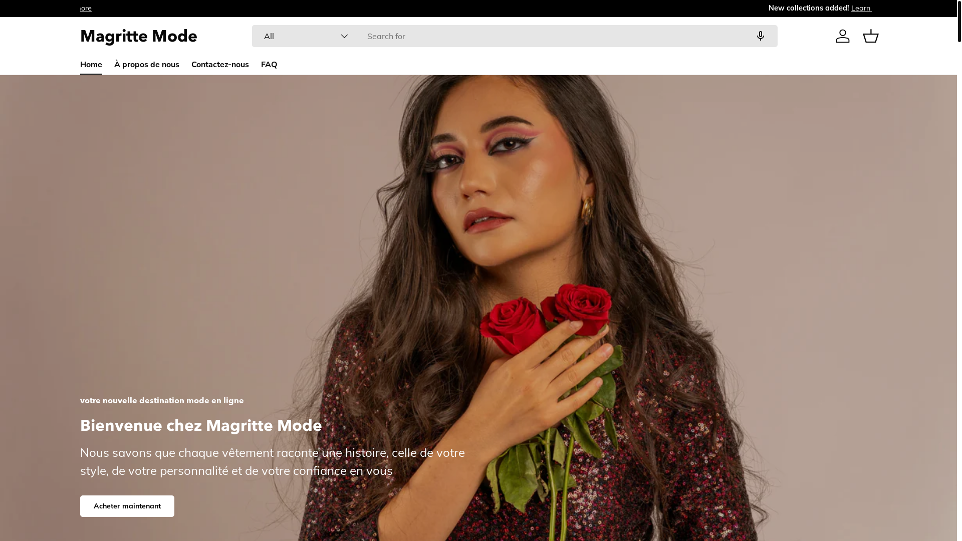website screenshot of https://magrittemode.shop/