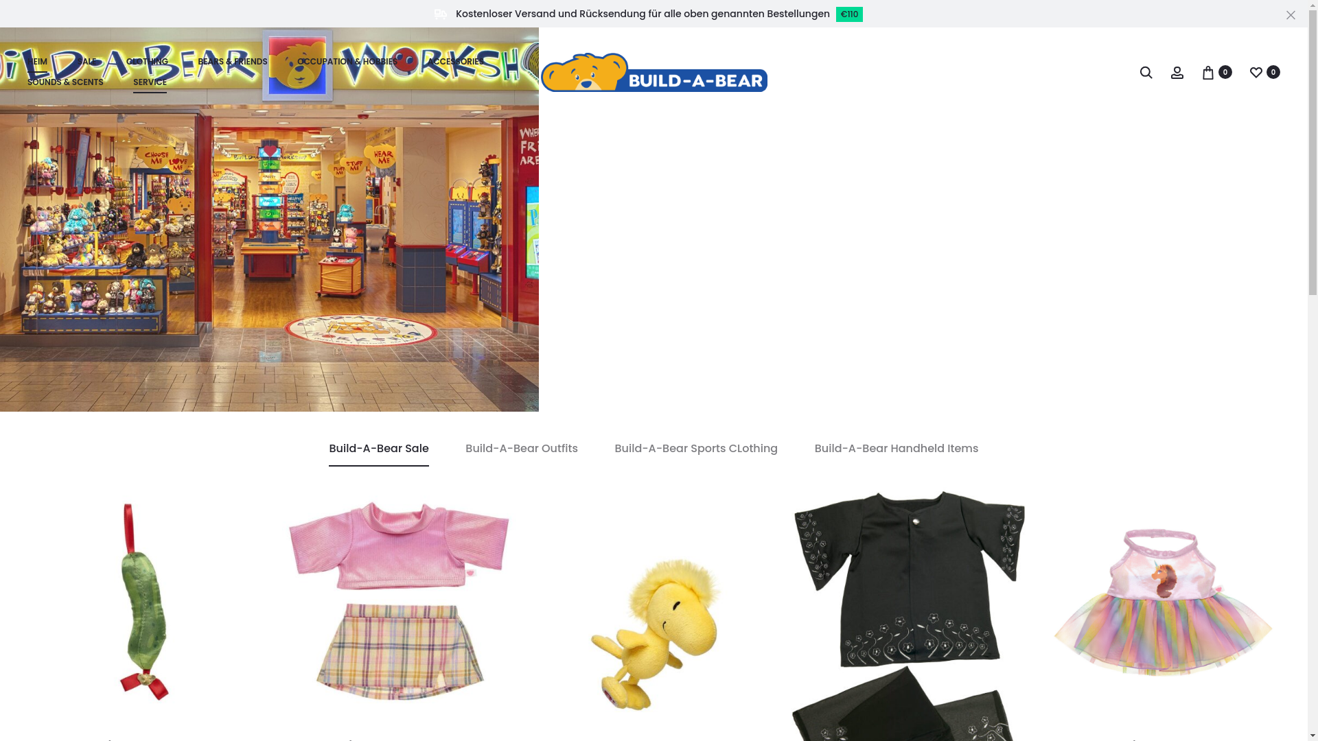 website screenshot of https://www.buildabear.com.de/