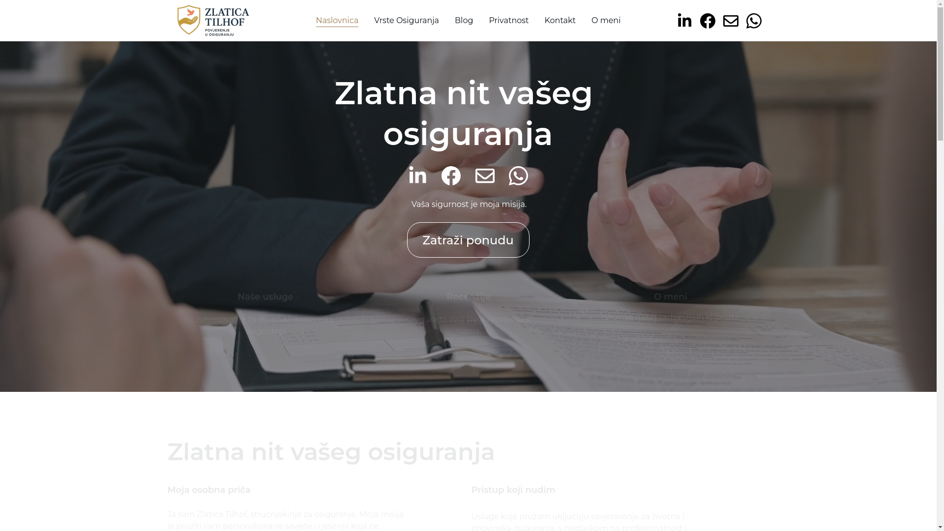 website screenshot of https://zlaticaosiguranje.com/