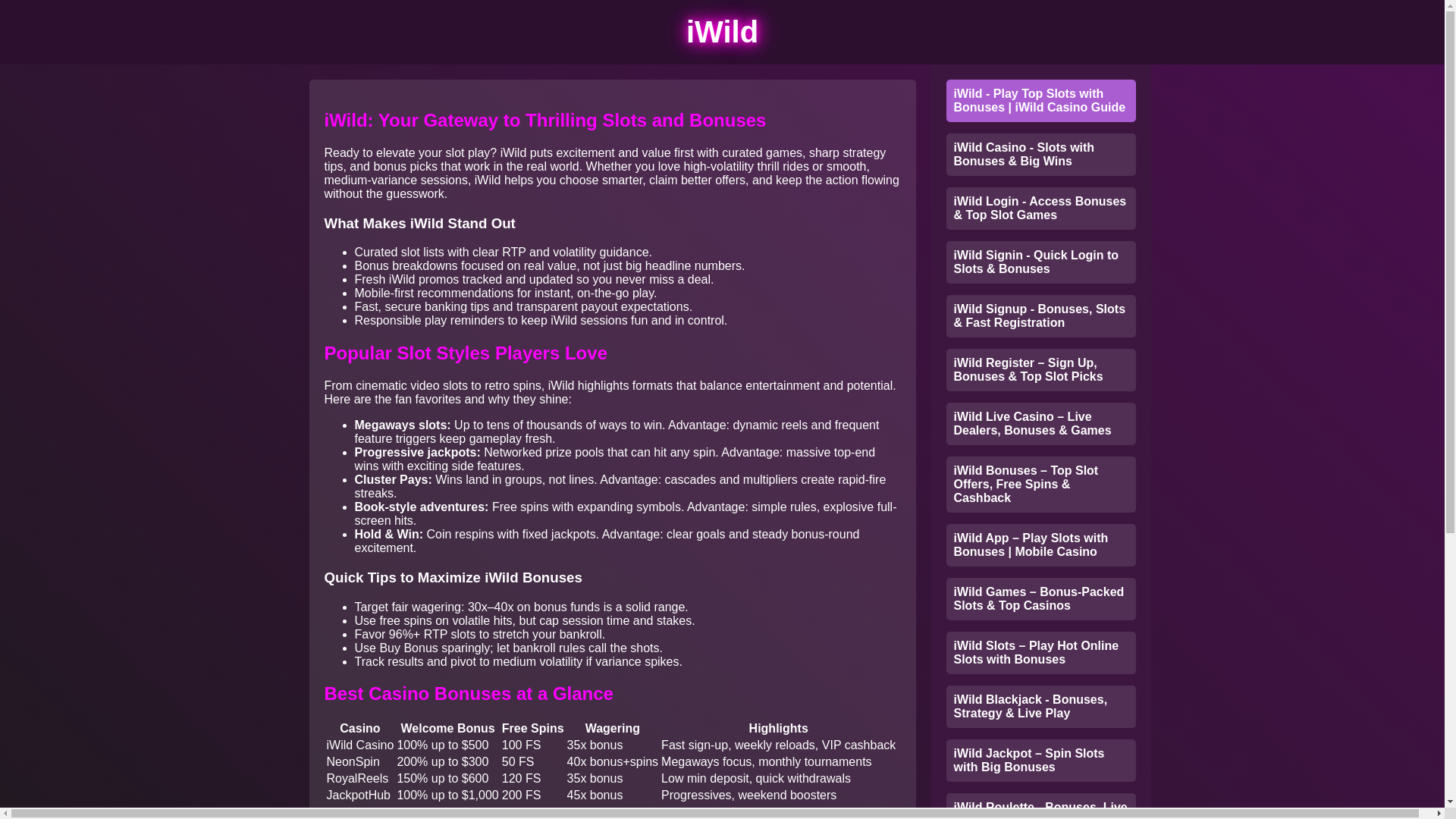 website screenshot of https://iwildcasino-gamesr4l.pages.dev/