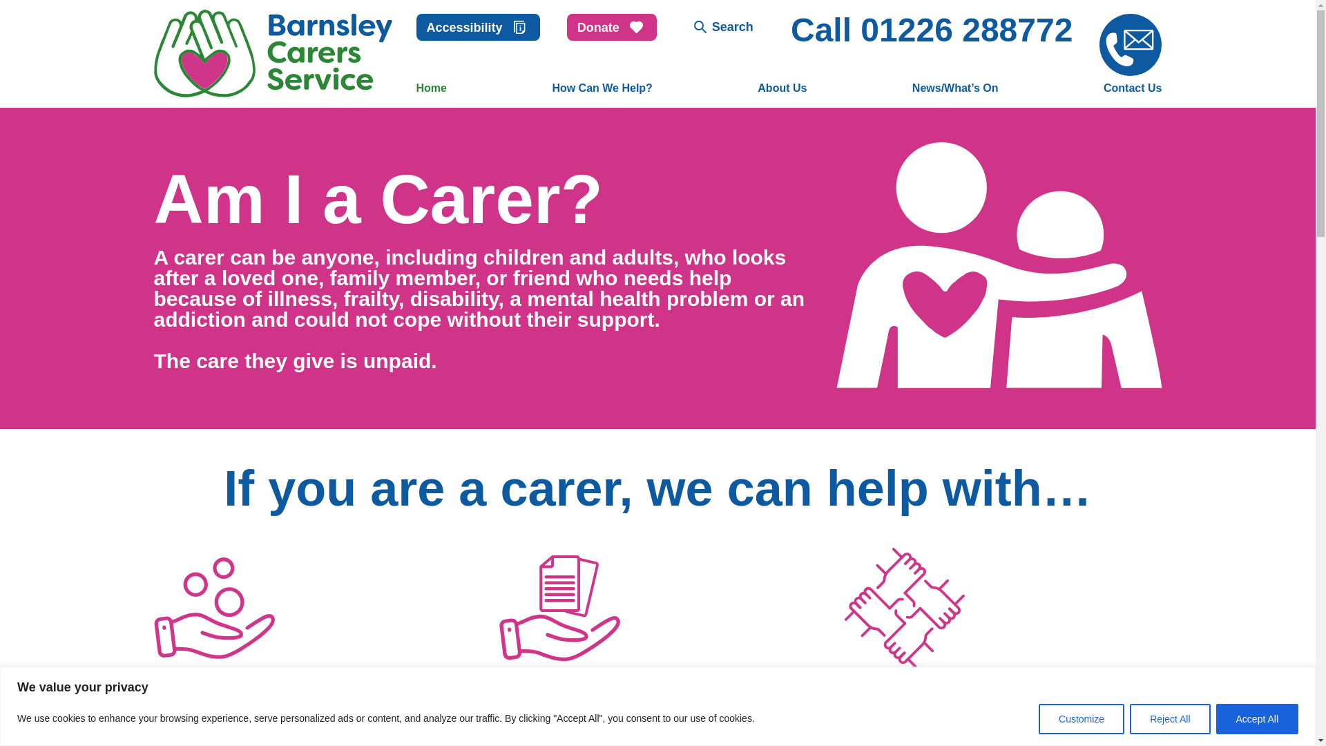 website screenshot of https://barnsleycarers.co.uk/