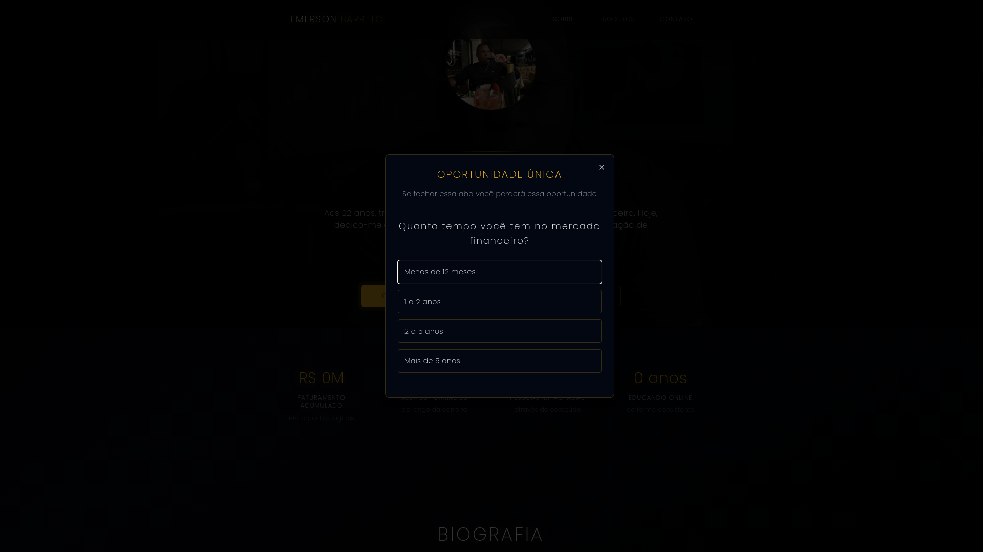website screenshot of https://emersonbareto.pro/