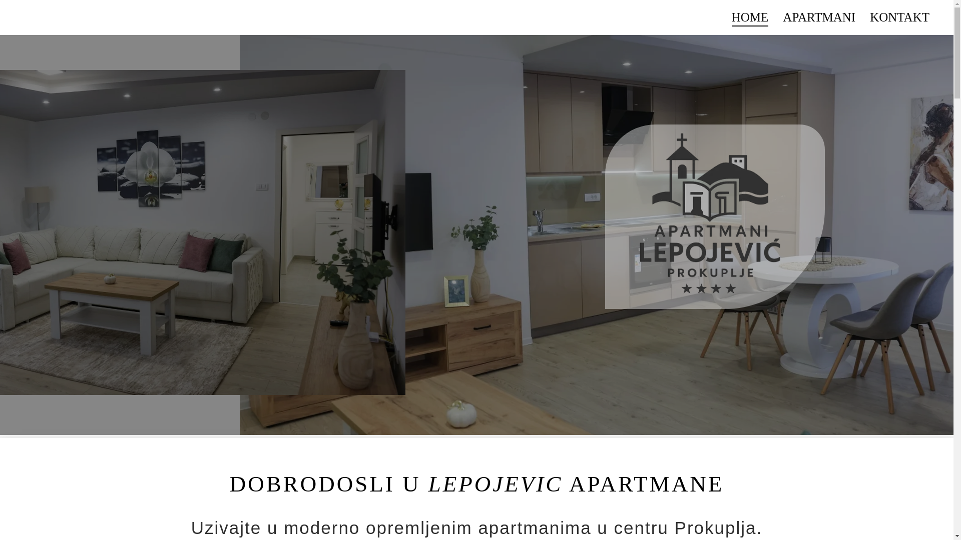 website screenshot of https://apartmanilepojevic.com/