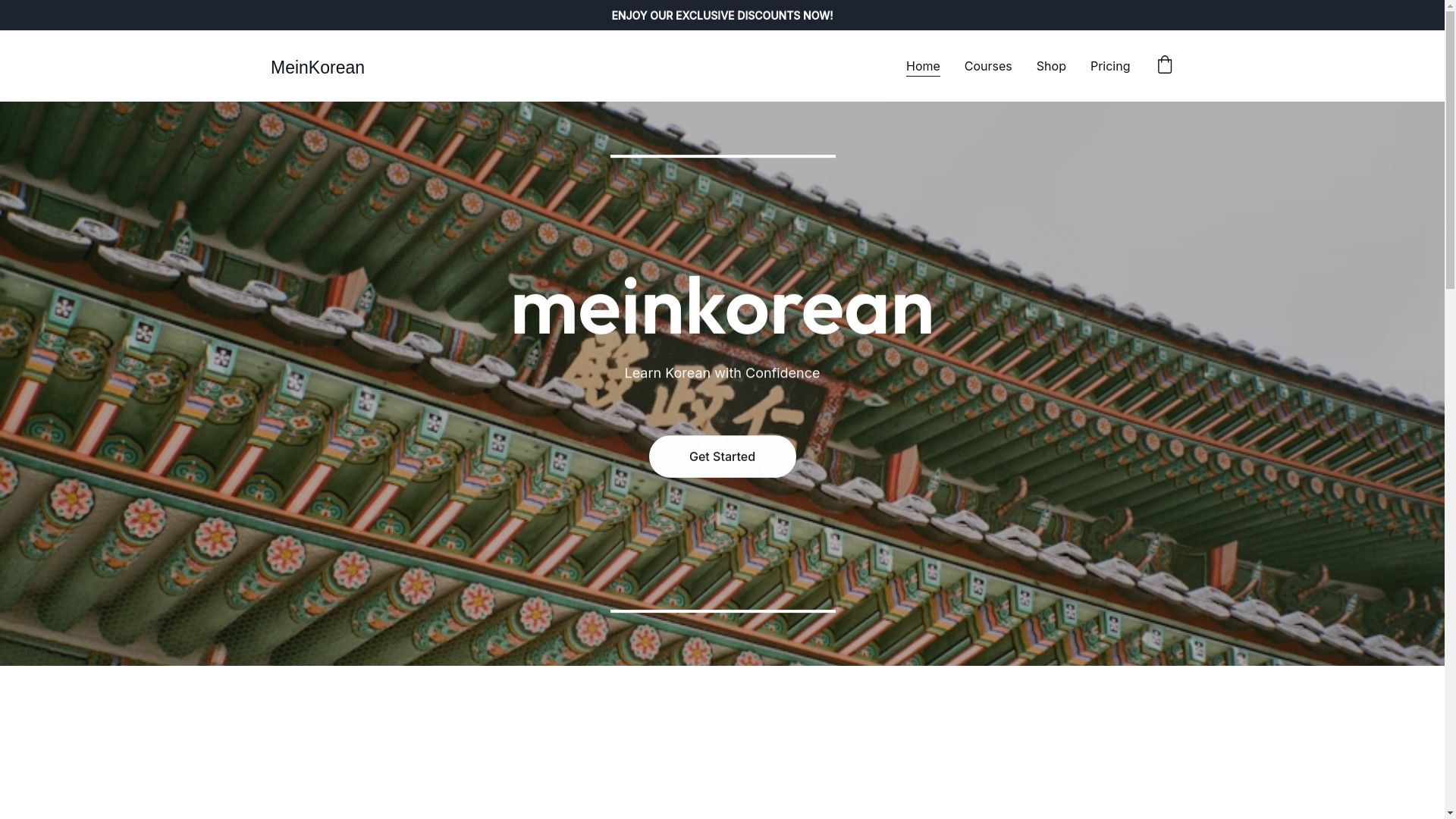 website screenshot of https://meinkorean.com/